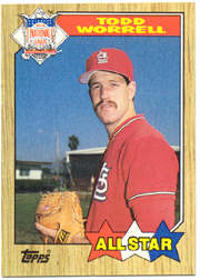1987 Topps Baseball Cards      605     Todd Worrell AS